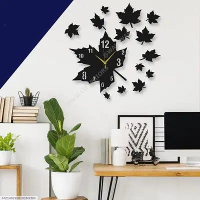 3D Leaf Wall Clock