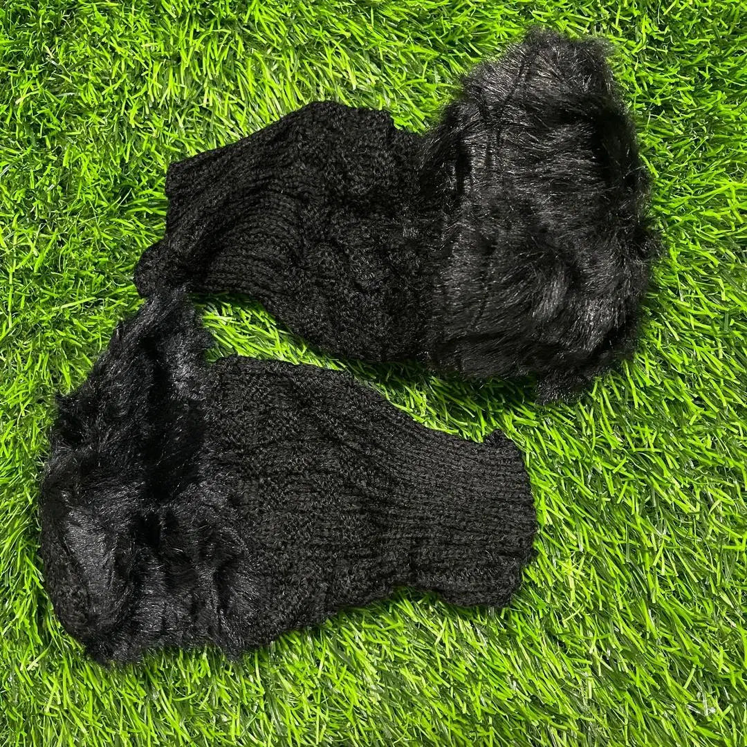 Warm Fingerless Gloves - 1 Pair Fur Lined Women's Winter Accessory